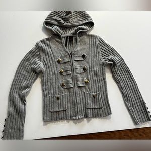 Heart - n - crush cardigan zip up. Gray. Cute. In perfect condition. Worn once.